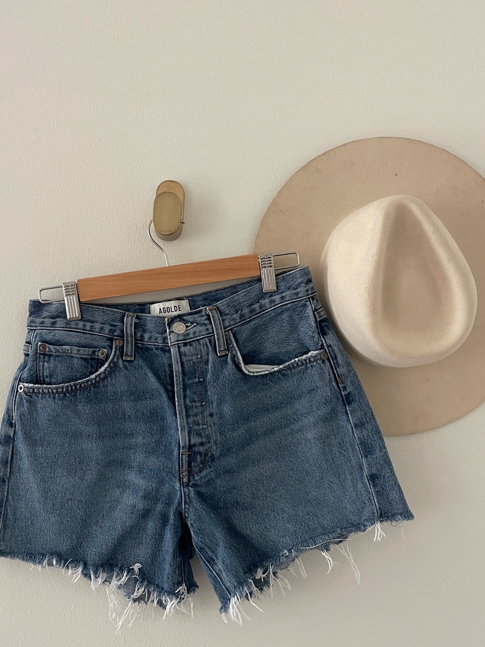 Agolde Blue Denim Shorts